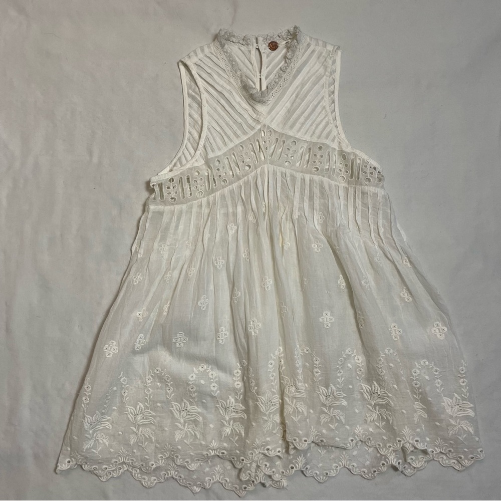 New Free People White Eloise Embroidered Tunic Size XS - Picture 6 of 16